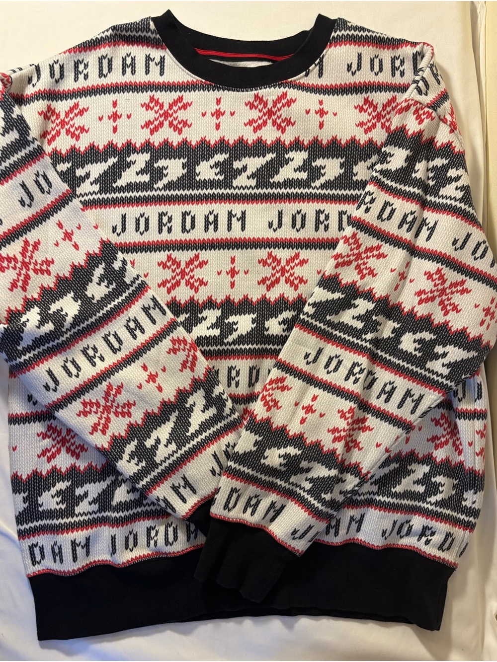 Nike Air Jordan Mens Fair Isle Christmas Holiday Sweatshirt Size L